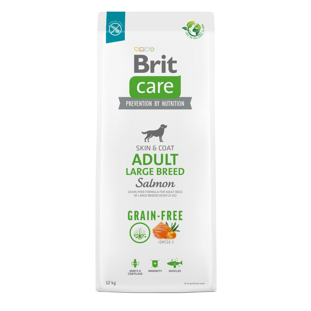 Brit Care -суха храна за кучета от големи породи за кожа и козина със сьомга