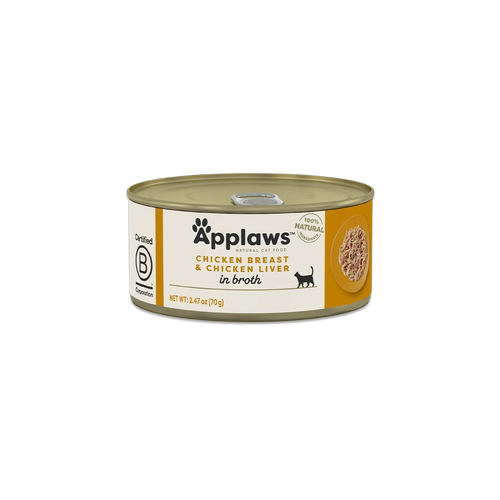 Applaws - консервирана храна за котки с пилешко филе и дробчета - 6 броя х 70 гр.