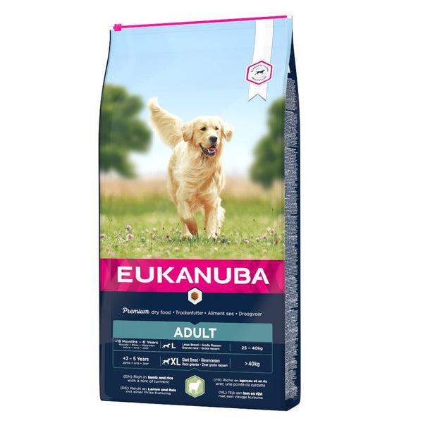 Eukanuba Adult Large - Суха храна за кучета с агне и ориз от едри породи - 18 кг.