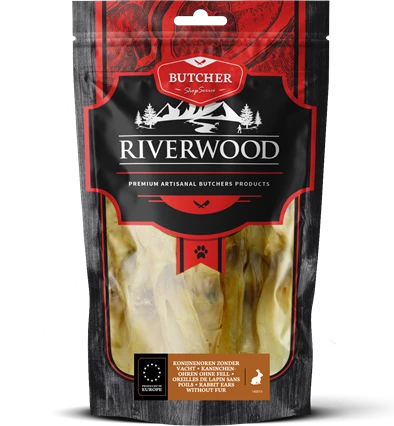 Riverwood - сушени лакомства за кучета заешки уши - 100 гр.