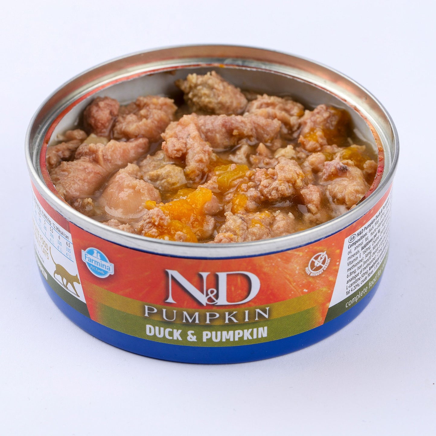N&D Cat Pumpkin Adult – мокра храна с патешко и тиква за възрастни котки - 6 броя x 70 гр.