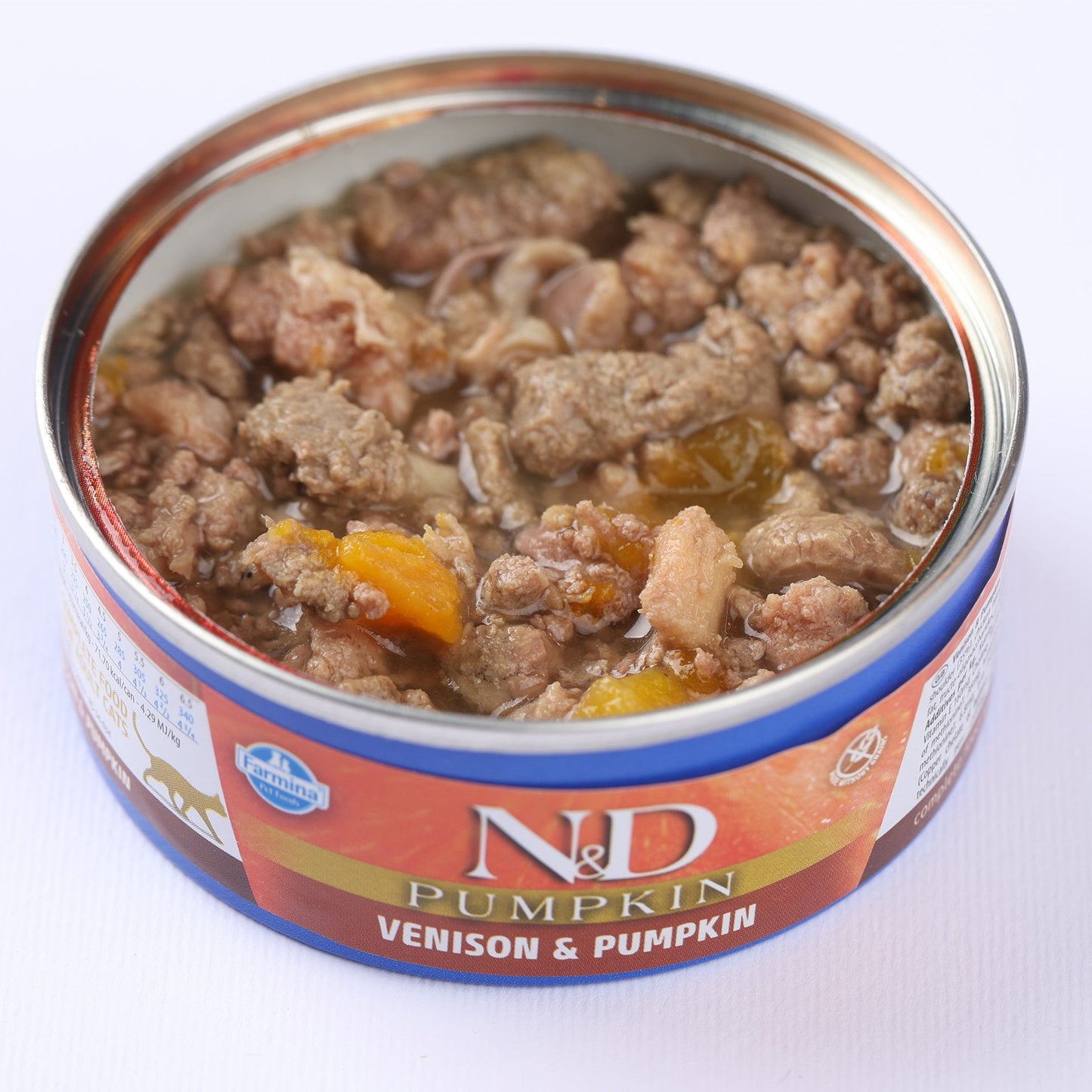 N&D Pumpkin Adult Cat – мокра храна с еленско месо и тиква за възрастни котки - 6 броя x 70 гр.