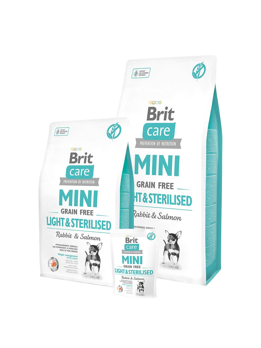 Brit Care - суха храна за кастрирани кучета или с наднормено тегло със заек и сьомга
