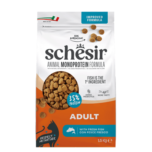 Schesir - суха храна за котки с риба - 1.5 кг.