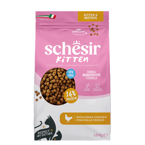 Schesir - суха храна за подрастващи котки - 1.5 кг.