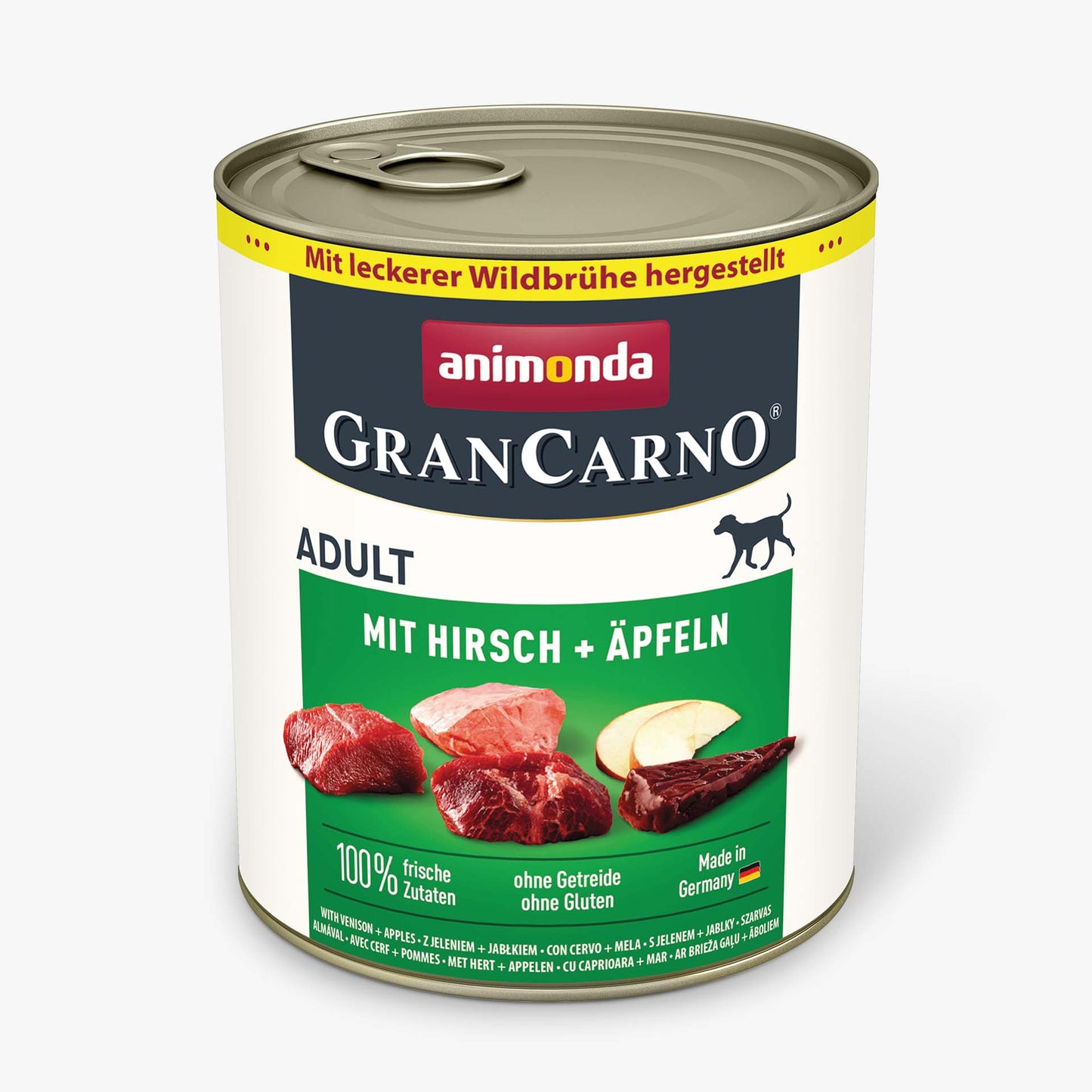 GranCarno - консервирана храна за кучета с еленско месо и ябълки - 6 броя х 800 гр.