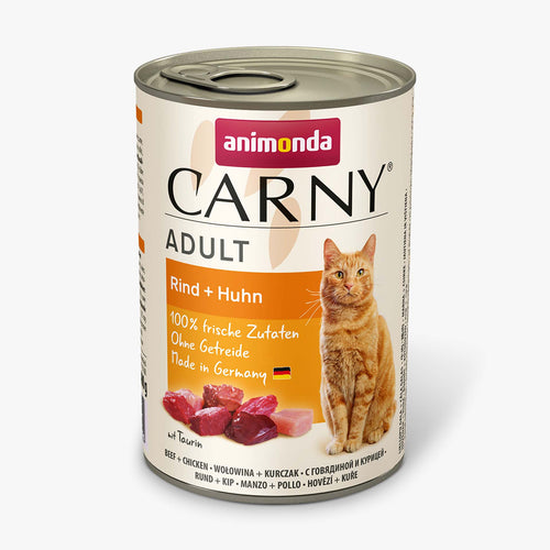 Carny Adult - консервирана храна за котки говеждо и пиле - 6 броя х 400 гр.