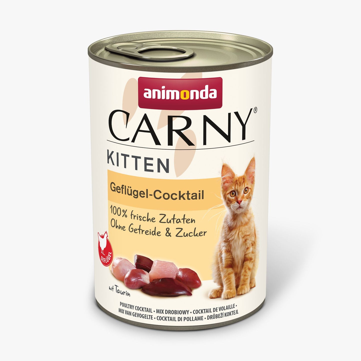 Carny Kitten - консервирана храна за подрастващи котки птиче коктейл - 6 броя х 400 гр.