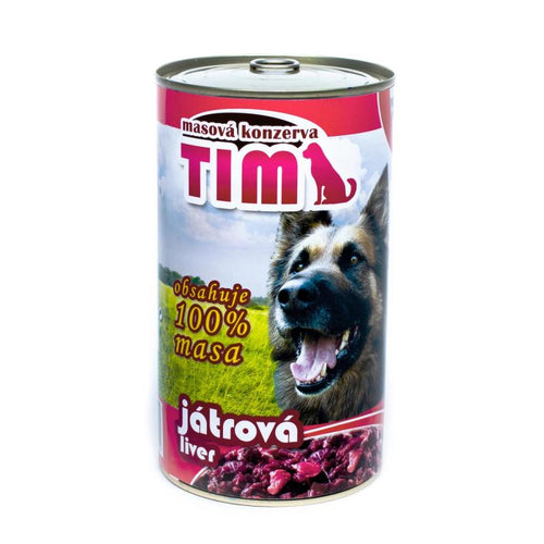 Tim – консервирана храна за кучета с дроб - 8 броя x 1.200 кг.