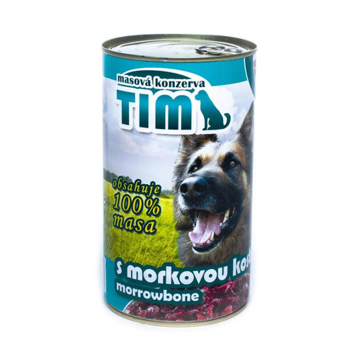 Tim – консервирана храна за кучета с месо и костен мозък - 8 броя x 1.200 кг.