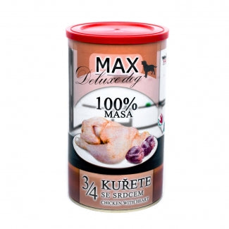 Max – консервирана храна за кучета с пилешко и сърца - 8 броя x 1.200 кг.