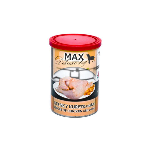 Max – консервирана храна за кучета с пилешки парчета и моркови - 8 броя x 400 гр.