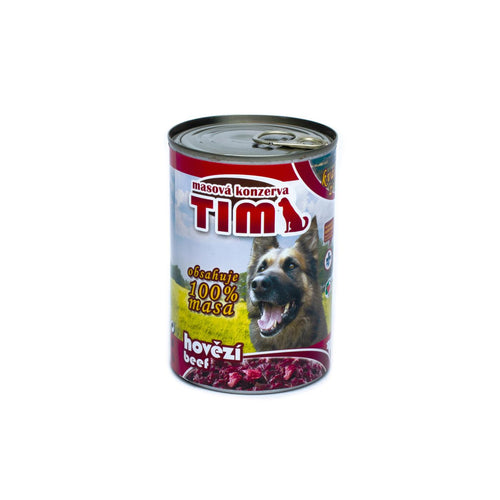 Tim – консервирана храна за кучета с говеждо - 8 броя x 400 гр.