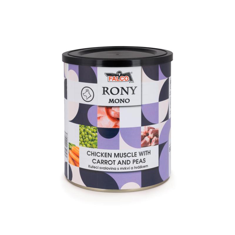 Rony Mono - консервирана храна за кучета с пиле - 8 броя x 800 гр.