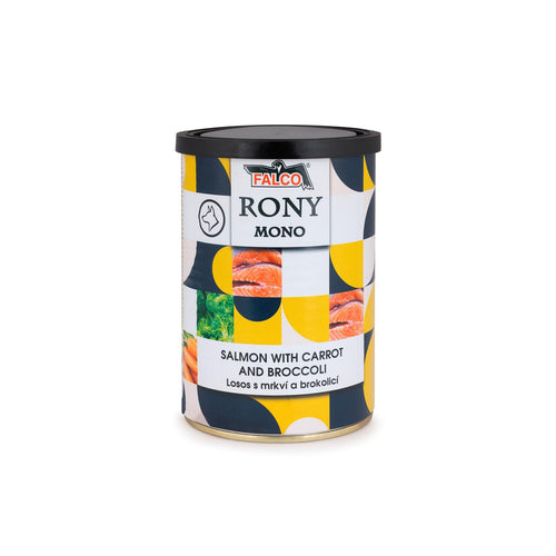 Rony Mono - консервирана храна за кучета със сьомга - 8 броя x 400 гр.