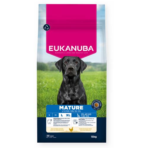 Eukanuba - суха храна за възрастни кучета от едри породи с пиле - 15 кг.