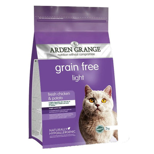 Arden Grange - суха храна за котки с наднормено тегло с пилешко месо и картофи - 2 кг.