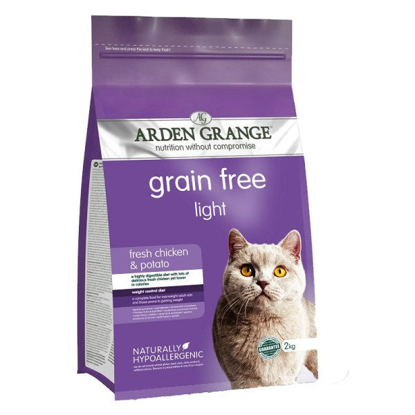Arden Grange - суха храна за котки с наднормено тегло с пилешко месо и картофи - 2 кг.