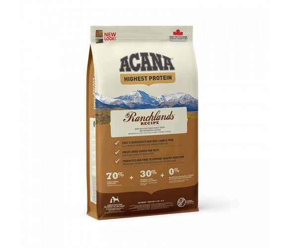 Acana Ranchlands – суха храна за кучета с три вида месо – 11.4 кг.