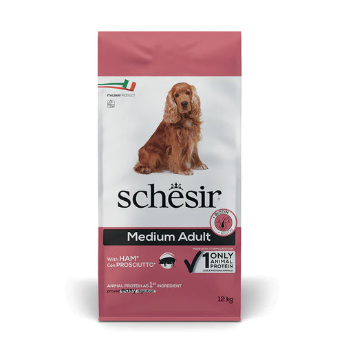 Schesir Adult - Суха храна за кучета с прошуто - 12 кг.