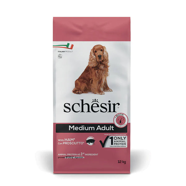 Schesir Adult - Суха храна за кучета с прошуто - 12 кг.