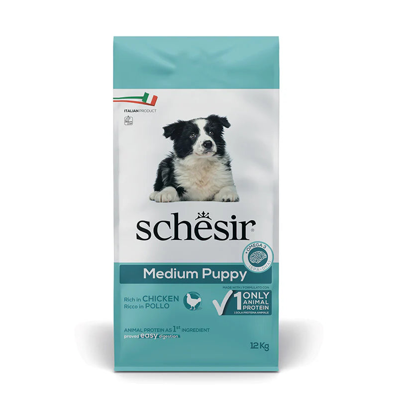 Schesir Puppy - Суха храна за подрастващи кучета с пиле - 12 кг.