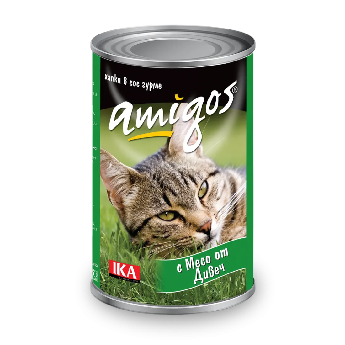 Amigos - консервирана храна за котки с дивеч - 6 броя х 415 гр.