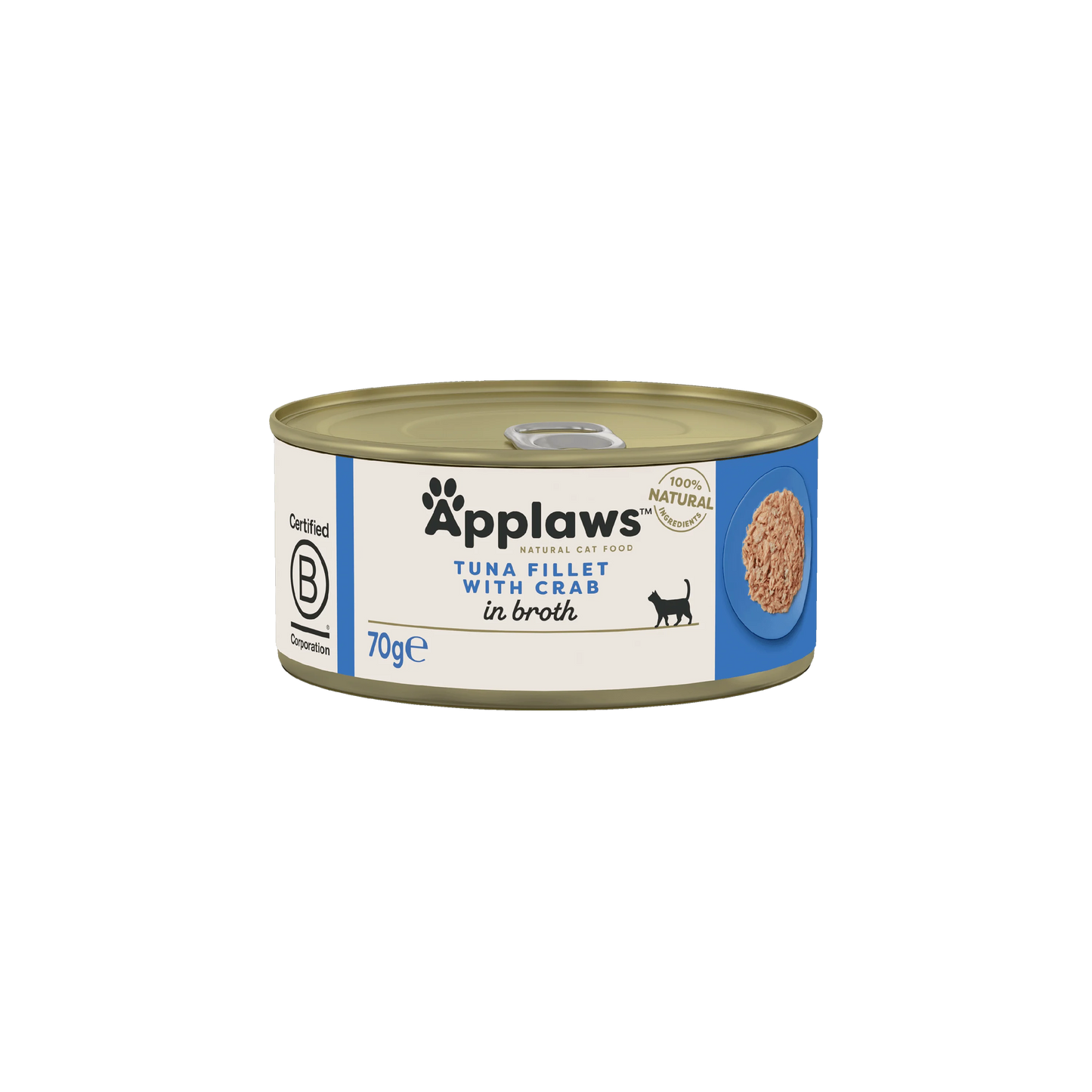 Applaws - консервирана храна за котки с риба тон с раци в бульон - 6 броя х 70 гр. или 6 броя х 156 гр.