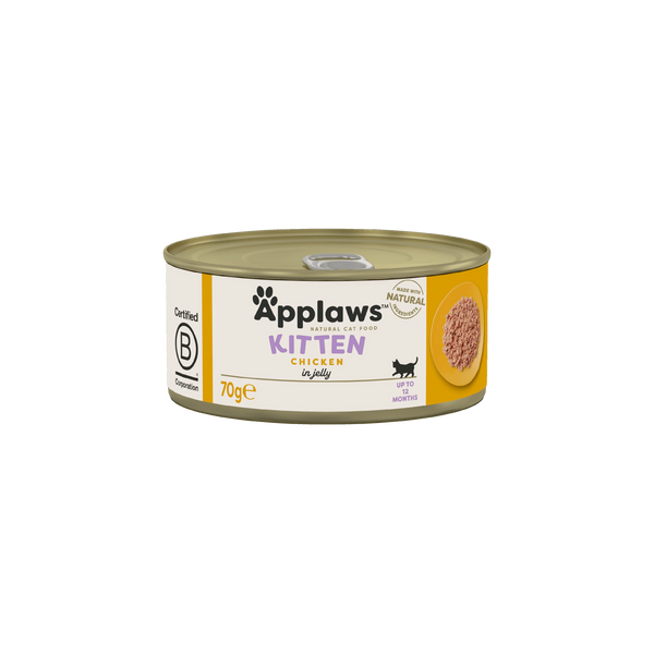 Applaws Kitten- консервирана храна за подрастващи котки с пилешко филе в желе - 6 броя х 70 гр.