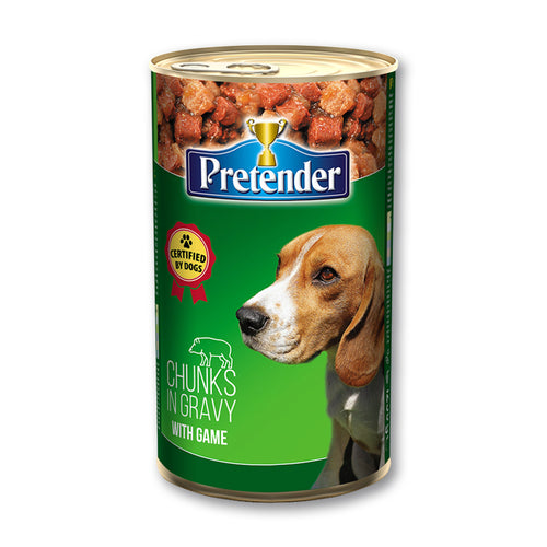 Pretender - консервирана храна за кучета с дивеч в сос - 6 броя x 1.250 кг.