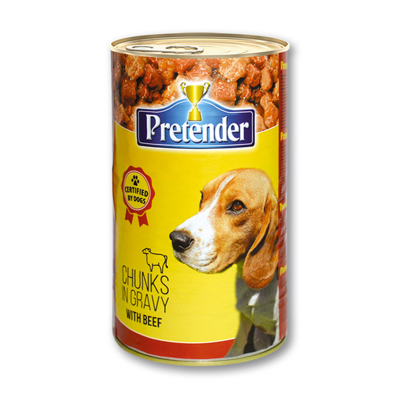 Pretender - консервирана храна за кучета с говеждо в сос - 6 броя x 1.250 кг.