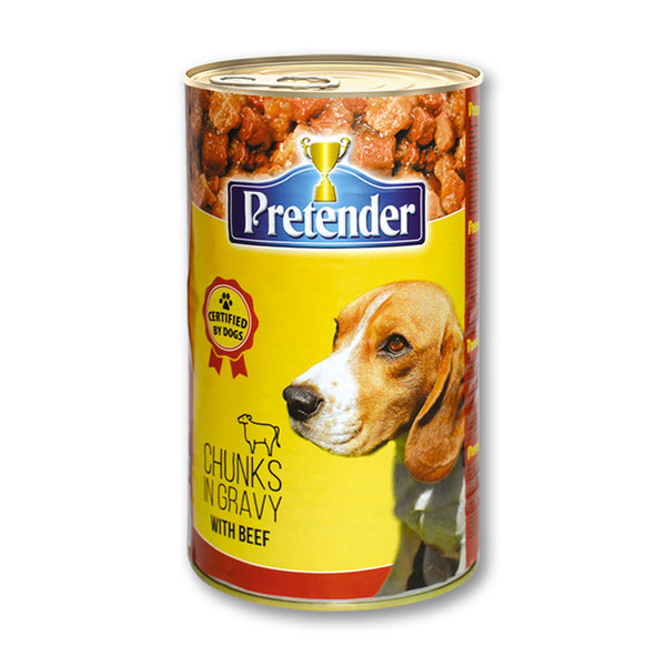 Pretender - консервирана храна за кучета с говеждо в сос - 6 броя x 1.250 кг.