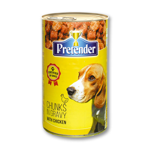 Pretender - консервирана храна за кучета с пилешко в сос - 6 броя x 1.250 кг.