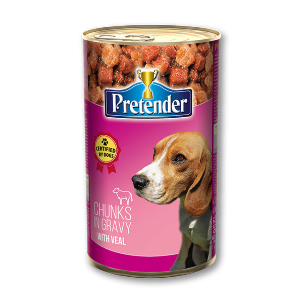 Pretender - консервирана храна за кучета с телешко в сос - 6 броя x 1.250 кг.