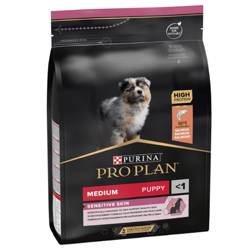 Purina Pro Plan Puppy - Суха храна за малки кученца с чувствителна кожа със сьомга - 12 кг.