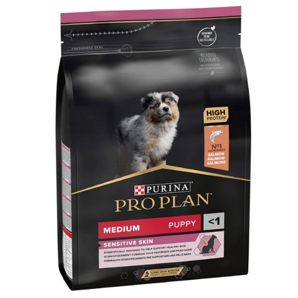 Purina Pro Plan Puppy - Суха храна за малки кученца с чувствителна кожа със сьомга - 12 кг.
