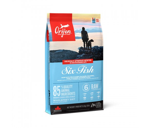 Orijen Six Fish Dog – суха храна за кучета с 6 вида риби – 11,4 кг.
