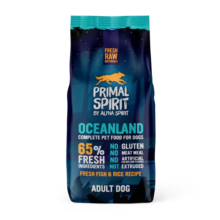 Primal Spirit - студено пресована храна за кучета с прясна риба, пиле и ориз - 12 кг.