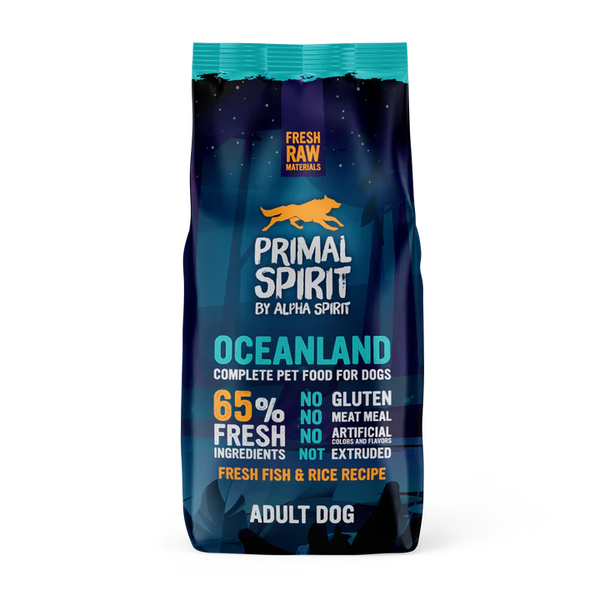 Primal Spirit - студено пресована храна за кучета с прясна риба, пиле и ориз - 12 кг.