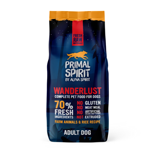 Primal Spirit - студено пресована храна за кучета с пиле и риба - 12 кг.