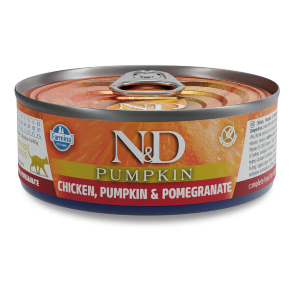 N&D Pumpkin Adult Cat мокра храна с пилешко тиква и нар