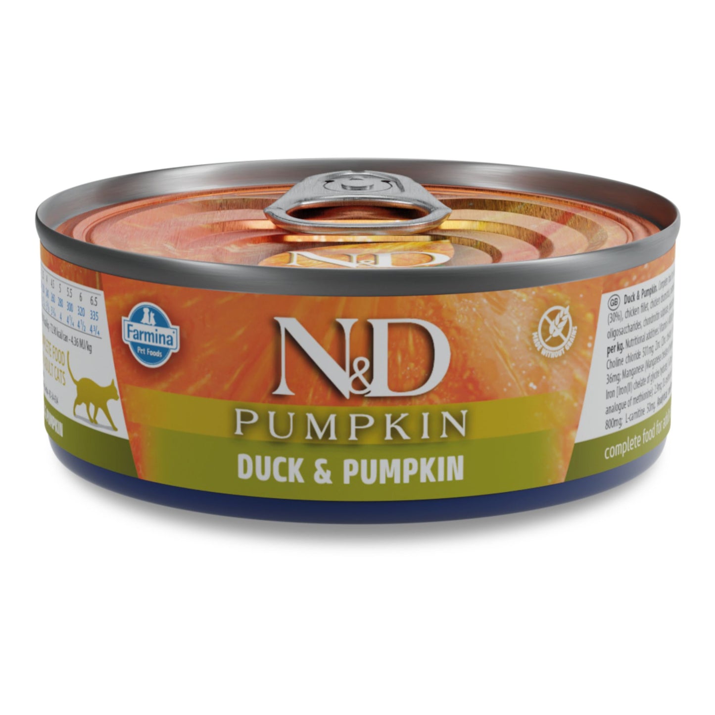 N&D Cat Pumpkin Adult – мокра храна с патешко и тиква за възрастни котки - 6 броя x 70 гр.