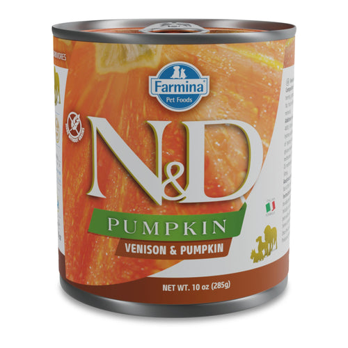 N&D Pumpkin Adult Dog – мокра храна с еленско месо и тиква за възрастни кучета от всички породи - 6 броя x 285 гр.