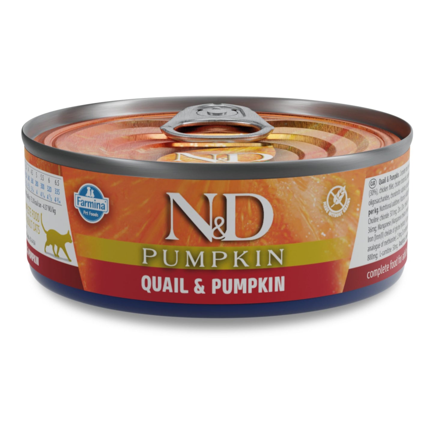 N&D Cat Pumpkin Adult – мокра храна с пъдпъдък и тиква за възрастни котки - 6 броя x 70 гр.
