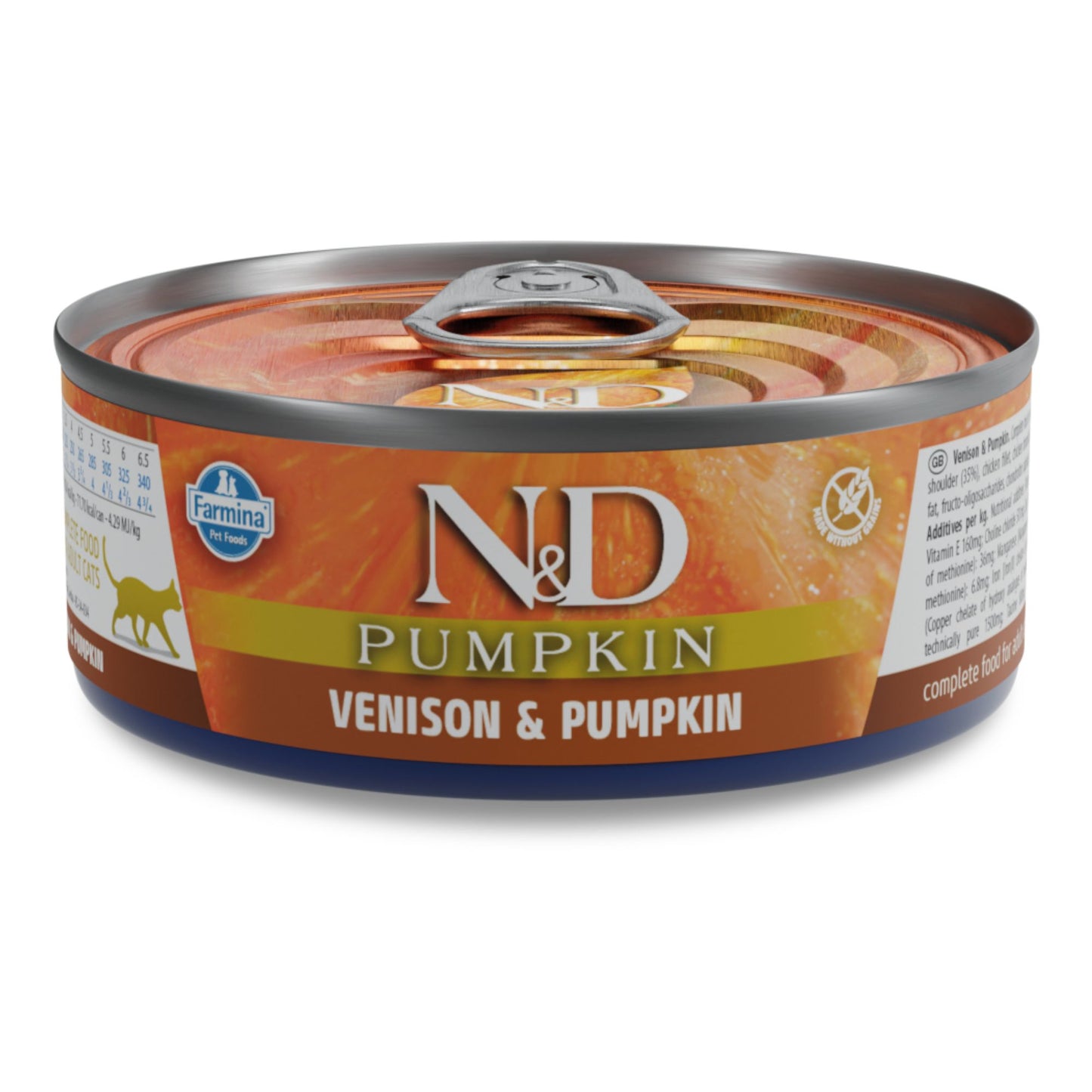 N&D Pumpkin Adult Cat – мокра храна с еленско месо и тиква за възрастни котки - 6 броя x 70 гр.