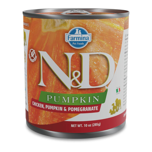 N&D Pumpkin Adult Dog – мокра храна с пилешко, тиква и нар за възрастни кучета от всички породи - 6 броя x 285 гр.