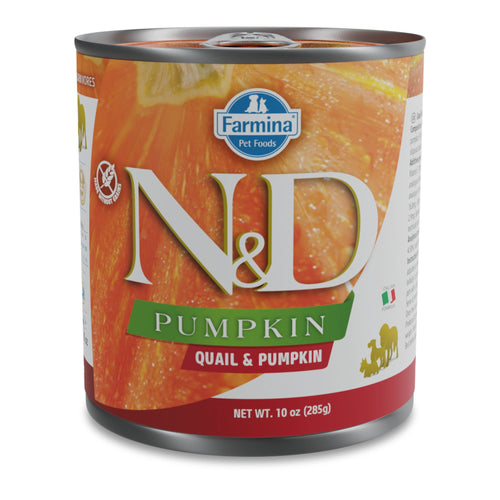 N&D Pumpkin Adult Dog – мокра храна с пъдпъдък и тиква за възрастни кучета от всички породи - 6 броя x 285  гр.