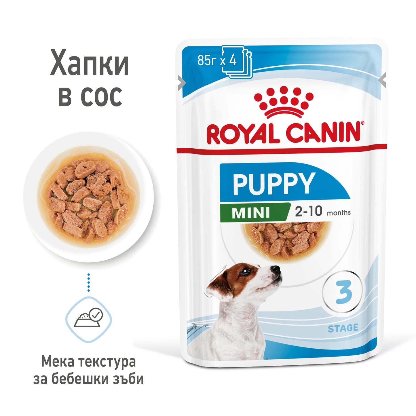 Royal Canin mini puppy - паучове за подрастващи кучета - 12 броя x 85 гр.