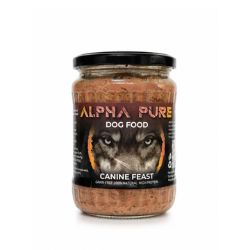 Alpha Pure - домашно приготвена храна за възрастни кучета с говеждо,пиле,свинско и зеленчуци - 8 броя x 500 гр.