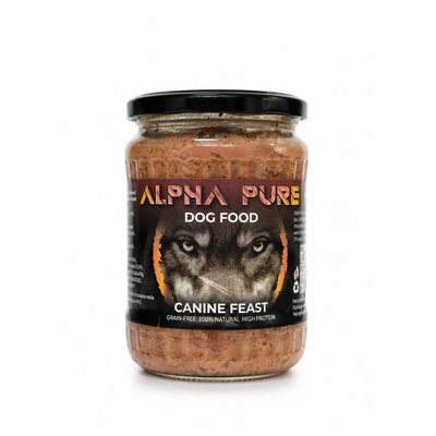 Alpha Pure - домашно приготвена храна за възрастни кучета с говеждо,пиле,свинско и зеленчуци - 8 броя x 500 гр.
